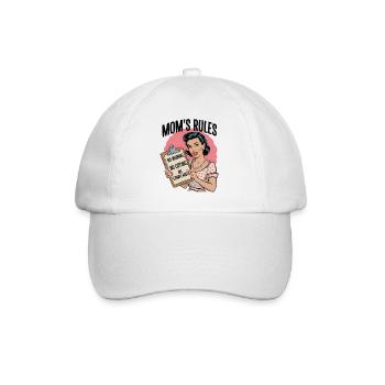 Chemise Mom’s Rules | Design rétro amusant - Casquette classique - blanc/blanc - Devant