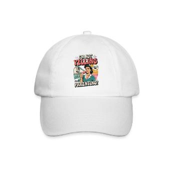 Ich schreie nicht, ich bin Elternschaft | Lustiges Mama-Shirt - Baseballkappe - Weiß/Weiß - Vorne