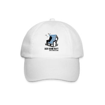 Der Korb ruft - Strandkorb - Meer - Urlaub - Baseballkappe - Weiß/Weiß - Vorne
