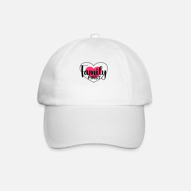 Family First - Herz & Liebe - Baseballkappe - Weiß/Weiß