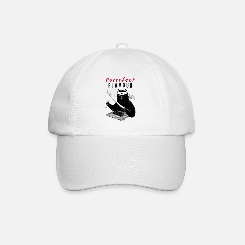 Saveur parfaite – Sushi Chef Cat - Casquette classique - blanc/blanc