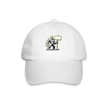 Un gorille fort avec un bouclier vierge : votre texte ici ! - Casquette classique - blanc/blanc - Devant