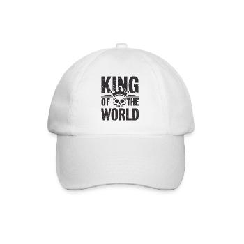 Skull and crossbones with crown King of the World - Baseball Cap - white/white - Front