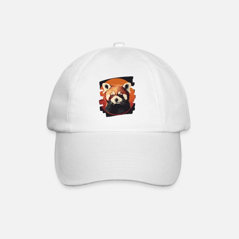 Roter Panda Retro - Baseballkappe - Weiß/Weiß