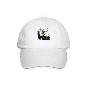Gorilla Künstler, Kund mit Pinsel und Farbe - Baseballkappe - Weiß/Weiß - Vorne