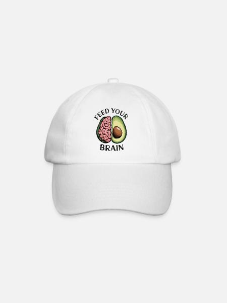 Nourrissez votre cerveau avocat illustration - Casquette classique - blanc/blanc