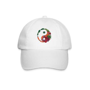 Yin Yang Vegetables Balance Art - Baseball Cap - white/white - Front