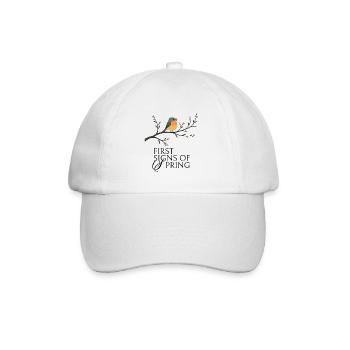 Vogel am Blütenzweig  - Baseballkappe - Weiß/Weiß - Vorne
