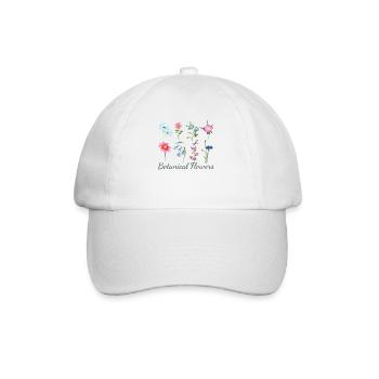 Watercolor Botanical Flowers Illustration Watercolor - Baseball Cap - white/white - Front