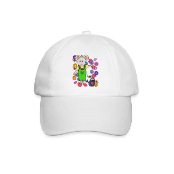 Mouse Gardener Summer Flowers Gardening Kids - Baseball Cap - white/white - Front