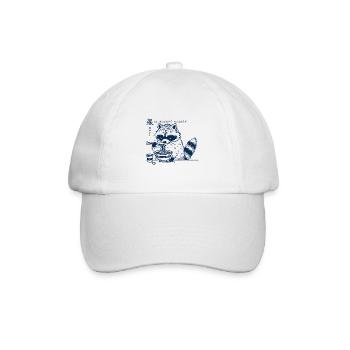 Ramen Noodles Kawaii Raccoon Anime Streetwear - Baseball Cap - white/white - Front