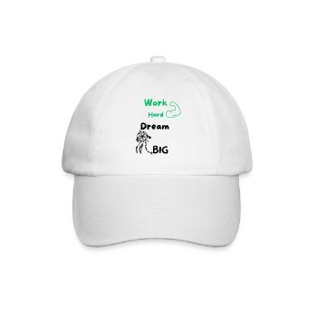Work Hard Dream Big - Baseballkappe - Weiß/Weiß - Vorne