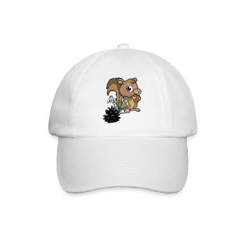 Forest Animals Spring Squirrel Snowdrops - Baseball Cap - white/white - Front
