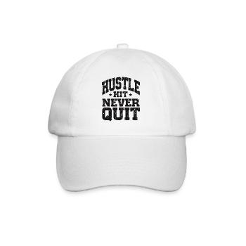 Hustle Hit Never Quit Athlete Fitness - Baseball Cap - white/white - Front