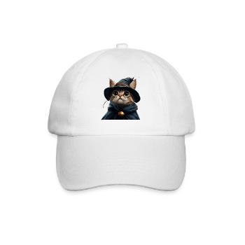Funny kitten as a magician - Baseball Cap - white/white - Front