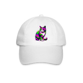 Cat - Baseball Cap - white/white - Front