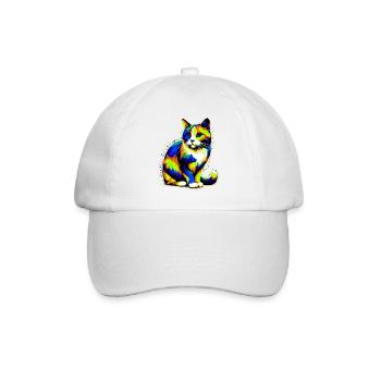 Cat - Baseball Cap - white/white - Front