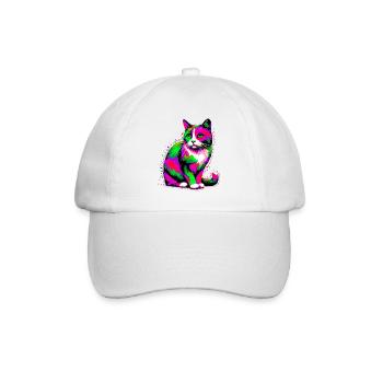 Cat - Baseball Cap - white/white - Front