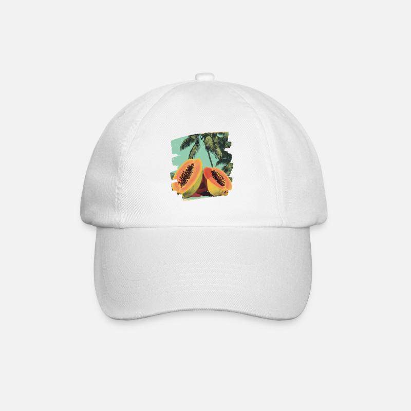 Papaya - Baseballkappe - Weiß/Weiß