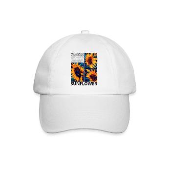 Sonnenblume Natur Sommer Botanik Blüten Geschenk - Baseballkappe - Weiß/Weiß - Vorne