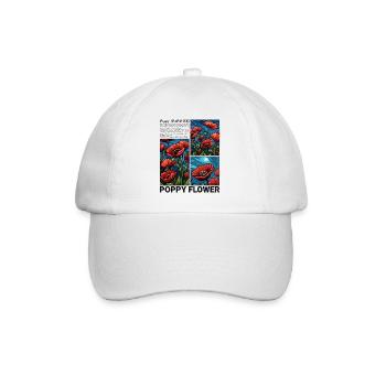 Coquelicot Nature Fleur Botanique Esthétique Cadeau - Casquette classique - blanc/blanc - Devant