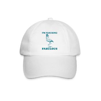 Ich beflocke fabelhafte Flamingo Retro Vintage - Baseballkappe - Weiß/Weiß - Vorne