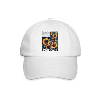 Sonnenblume Blüten Sommer Botanik Natur Geschenk - Baseballkappe - Weiß/Weiß - Vorne