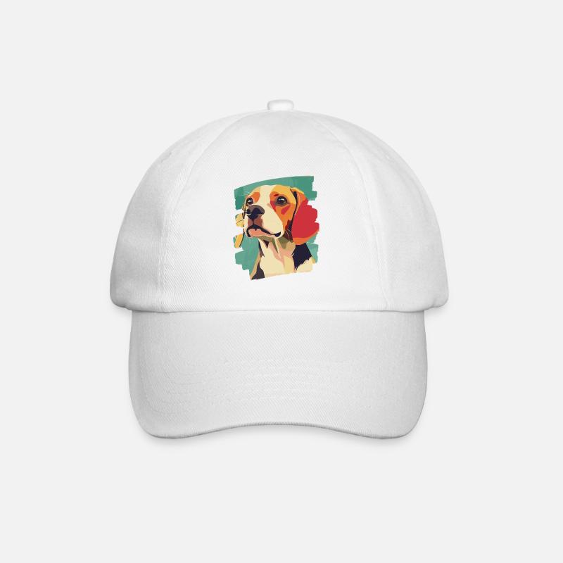 Beagle - Baseballkappe - Weiß/Weiß