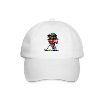 Coole Lustige Golf-tomate Mit Sonnenbrille Und - Baseballkappe - Weiß/Weiß - Vorne