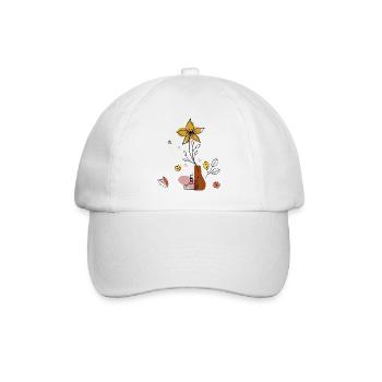 Flower vase - Baseball Cap - white/white - Front