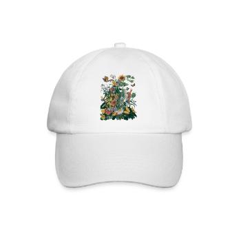 Wildflower Meadow - Vibrant Botanical Nature Art - Baseball Cap - white/white - Front