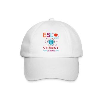 ESL-Lehrer ESL Unterricht - Baseballkappe - Weiß/Weiß - Vorne