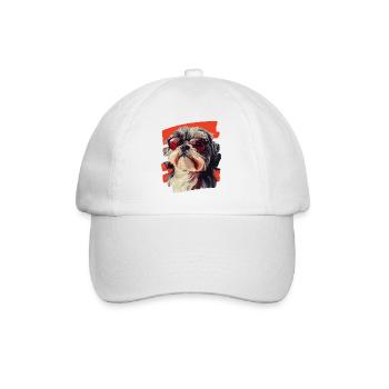Shih Tzu - Baseballkappe - Weiß/Weiß - Vorne