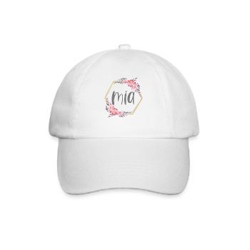Mia Prénom de Fille Cadeau Personnalisé - Casquette classique - blanc/blanc - Devant