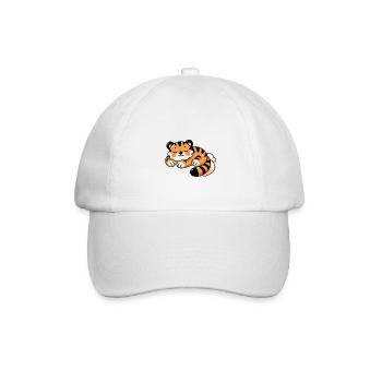 Cute Sleeping Baby Tiger 2 - Baseballkappe - Weiß/Weiß - Vorne