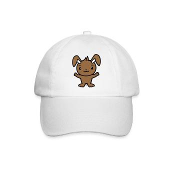Hase Kaninchen Häschen Nagetier Kleintier niedlich - Baseballkappe - Weiß/Weiß - Vorne