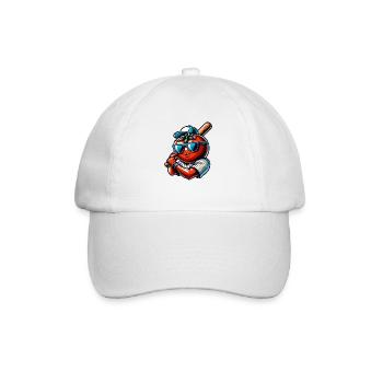 Drôle de joueur de baseball avec tomate - Casquette classique - blanc/blanc - Devant