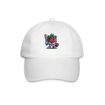 Graphique de baseball amusant à la fraise pour les fans - Casquette classique - blanc/blanc - Devant