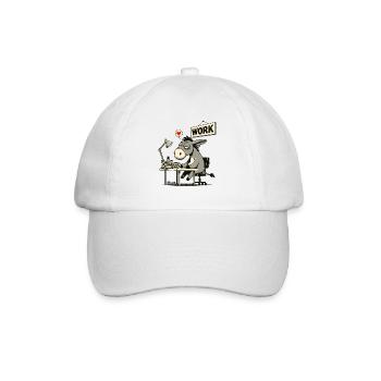 âne de bureau fatigué au travail au bureau - Casquette classique - blanc/blanc - Devant