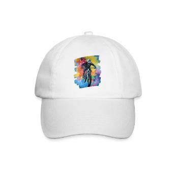 Mountain bikers Downhill Mountains Cycling - Baseball Cap - white/white - Front
