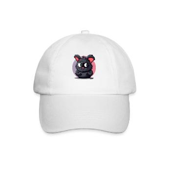 Funny bunny with ski goggles - Baseball Cap - white/white - Front