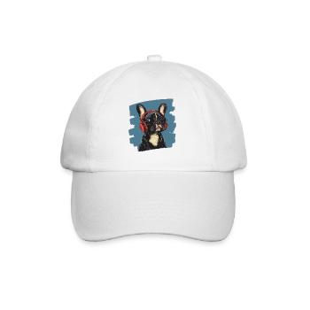 Bouledogue français Frenchie - Casquette classique - blanc/blanc - Devant