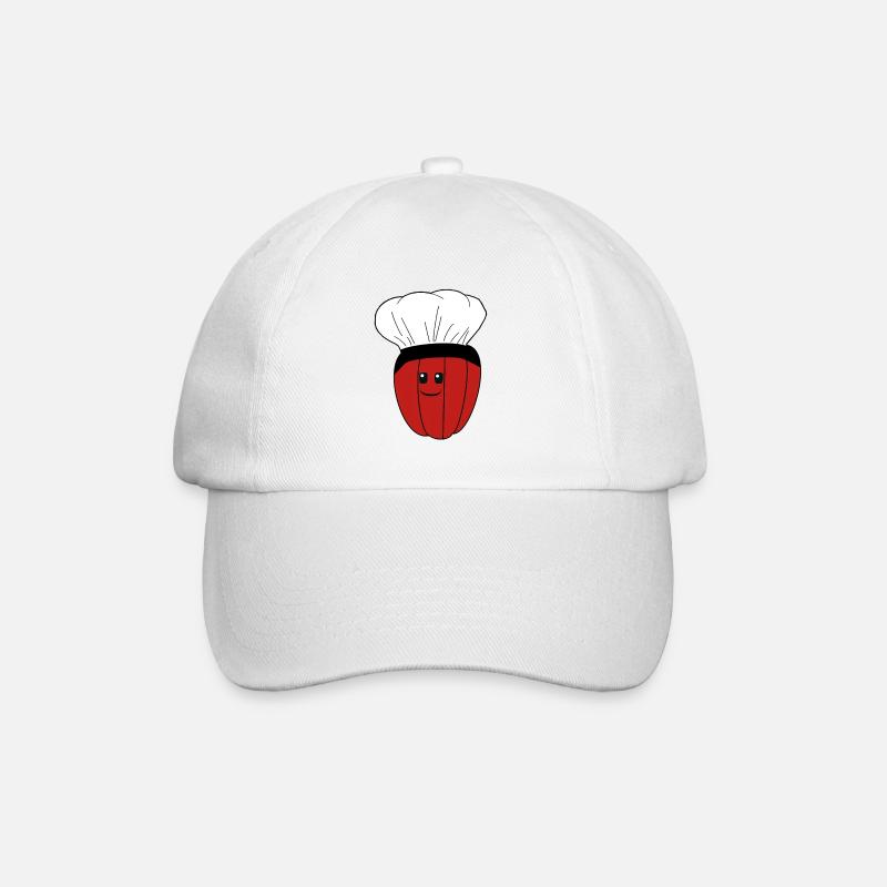 Chef's Hat, Pepper, Pod, Vegetables - Baseball Cap - white/white