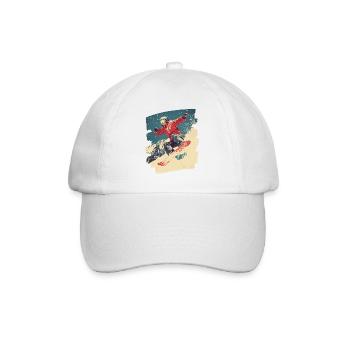 Snowboarder powder snow - Baseball Cap - white/white - Front