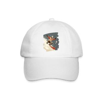 Snowboarder powder snow - Baseball Cap - white/white - Front