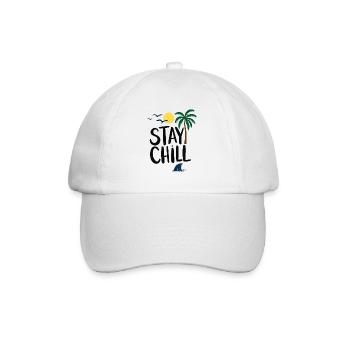 Stay Chill Tropische Entspannung - Baseballkappe - Weiß/Weiß - Vorne