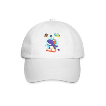 Dinosaur With Retro Vintage Nerd Geek Dino T-Rex - Baseball Cap - white/white - Front