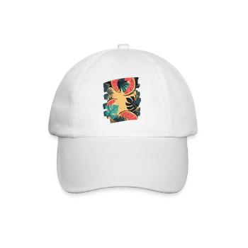 Pastèque d’été et palmiers - Casquette classique - blanc/blanc - Devant