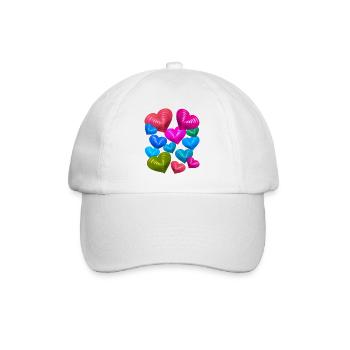 Colorful Hearts Heart Valentine's Day - Baseball Cap - white/white - Front