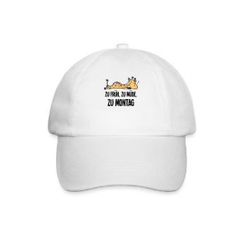 Too Soon Too Tired To Monday Giraffe Morning Grouch - Baseball Cap - white/white - Front